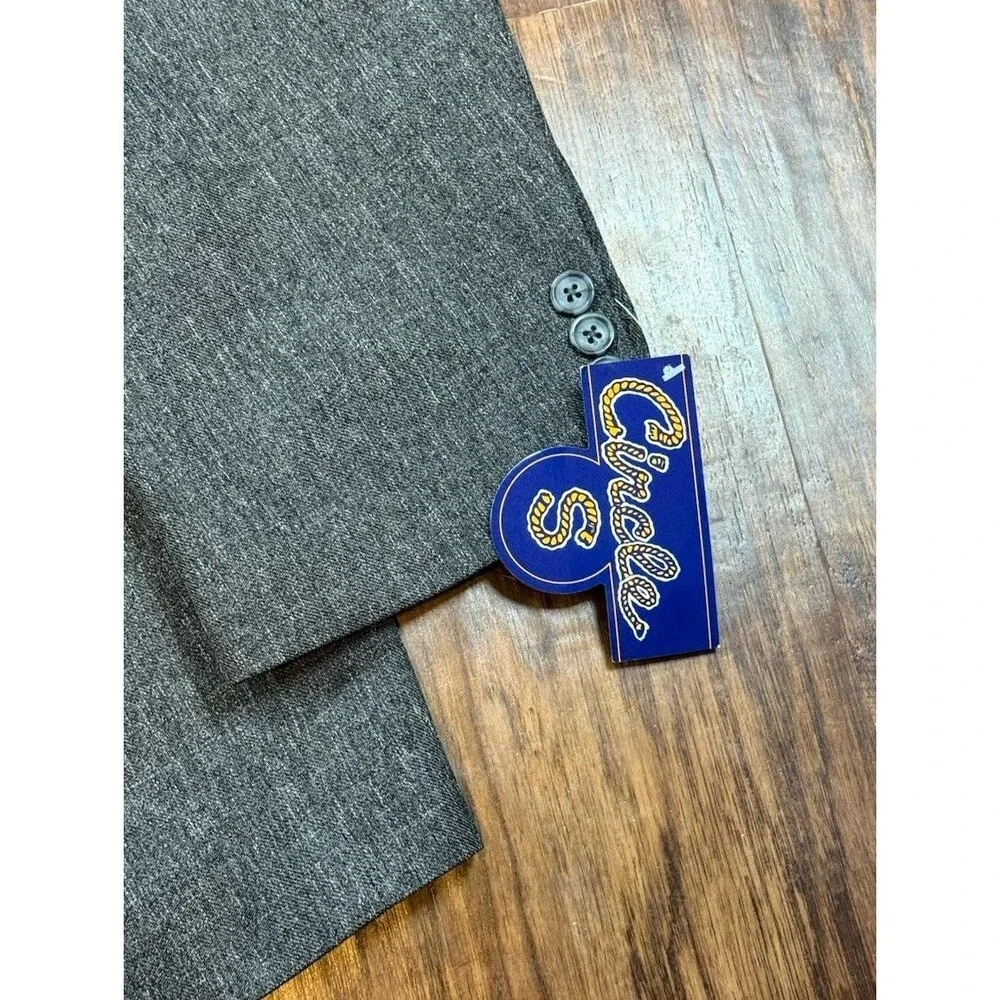 NWT Circle S Men’s Sport Coat 56 R Gray Black Suede Yoke Cowboy Western CC2976